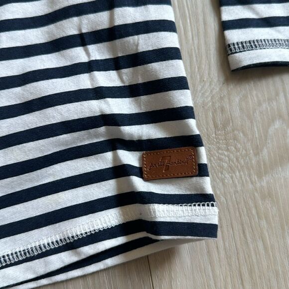 7 For all Mankind Long Sleeve Striped Pocket Tee, Baby 18M - Picture 2 of 5